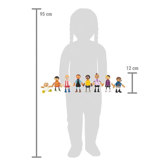 small foot Bambole flessibili famiglia con bambino