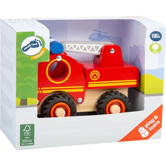 small foot Camion dei pompieri in legno con scala