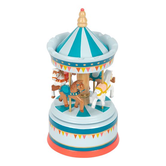 small foot Carillon giostra cavallini blu