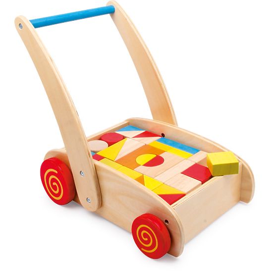 small foot Carrello deambulatore in legno con blocchi