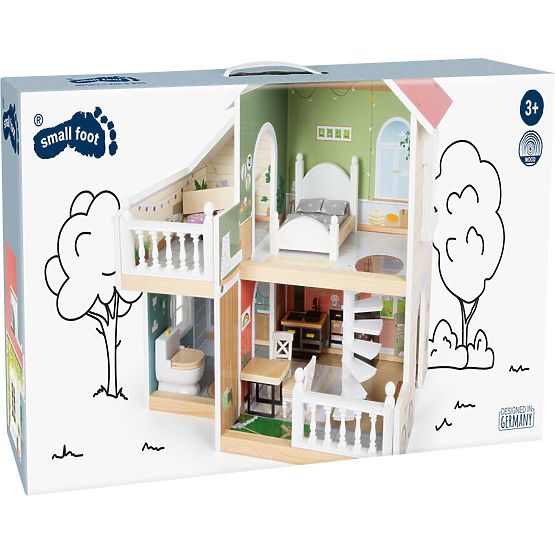 small foot Casa delle bambole in legno con terrazza