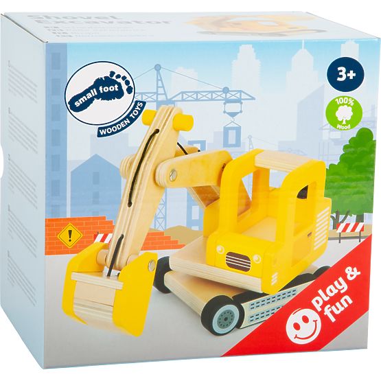 small foot Escavatore in legno con benna