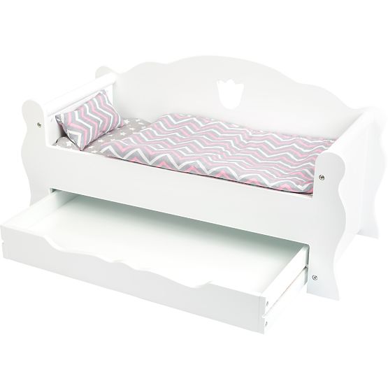 small foot Lettino in legno per bambole bianco