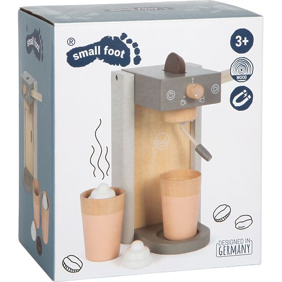 small foot Macchina da caffè in legno con accessori Tasty grigia