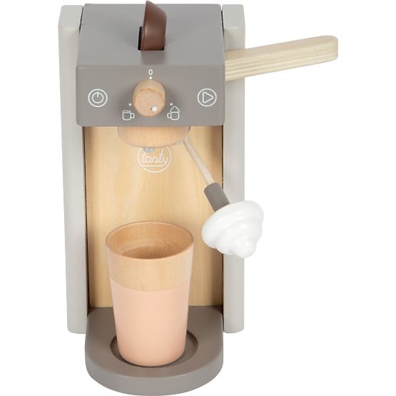 small foot Macchina da caffè in legno con accessori Tasty grigia