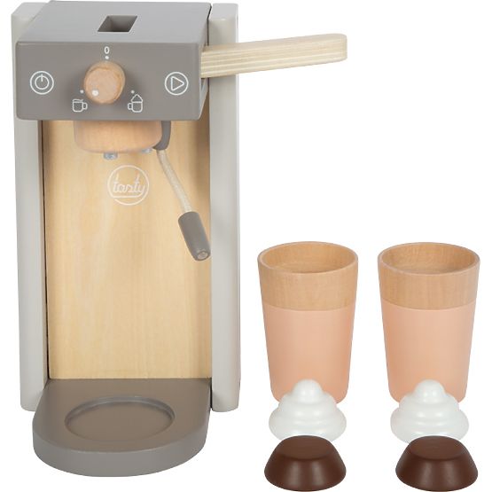 small foot Macchina da caffè in legno con accessori Tasty grigia