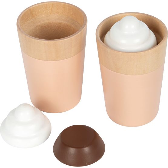 small foot Macchina da caffè in legno con accessori Tasty grigia