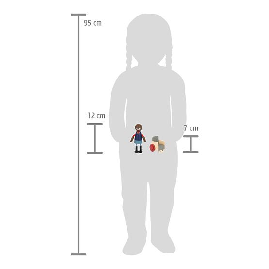 small foot Personaggi in legno famiglia con sedia a rotelle