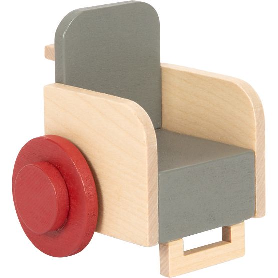 small foot Personaggi in legno famiglia con sedia a rotelle