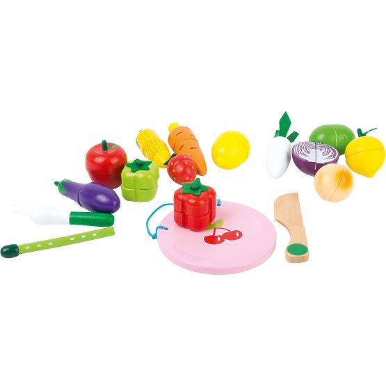 small foot Set di frutta e verdura in legno - confezione danneggiata