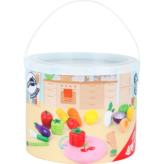 small foot Set di frutta e verdura in legno - confezione danneggiata