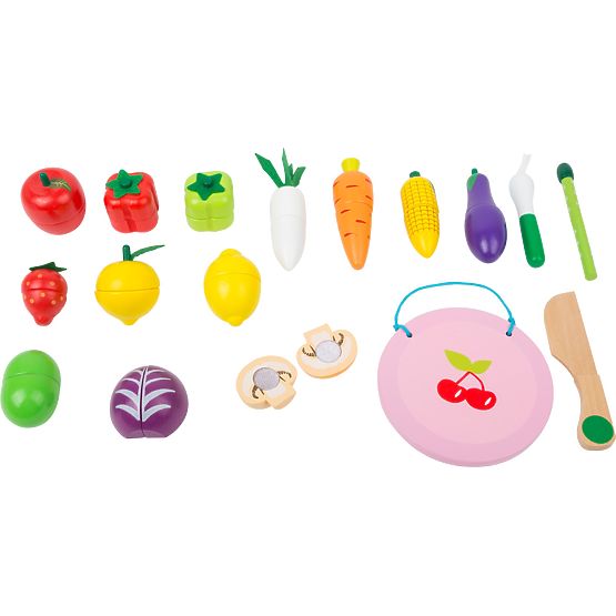 small foot Set di frutta e verdura in legno - confezione danneggiata