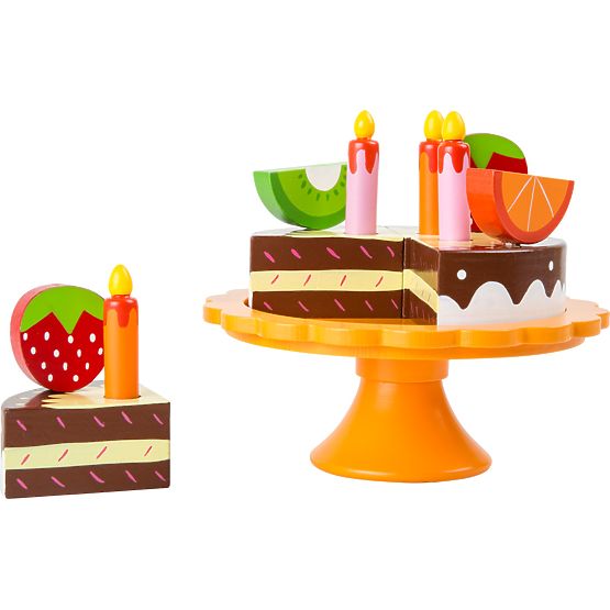 small foot Torta di compleanno in legno con frutta