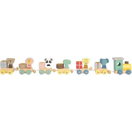 small foot Trenino di compleanno in legno con animali