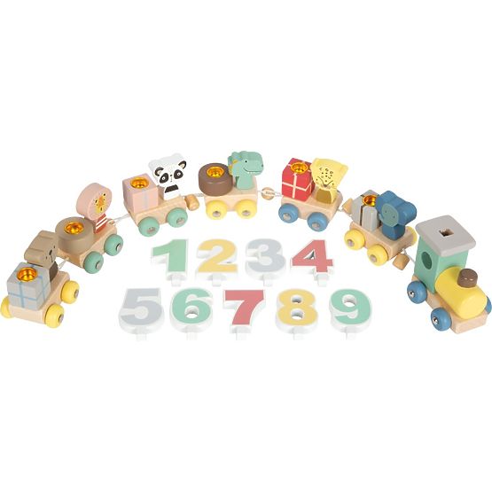small foot Trenino di compleanno in legno con animali