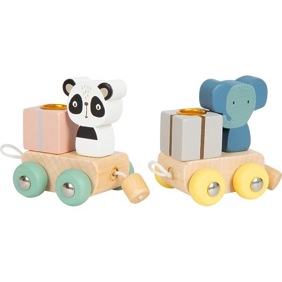 small foot Trenino di compleanno in legno con animali