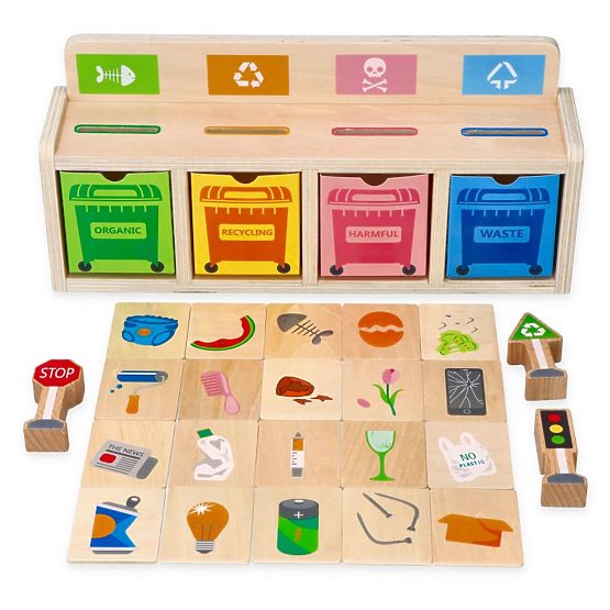 Smistatore di rifiuti in legno - puzzle