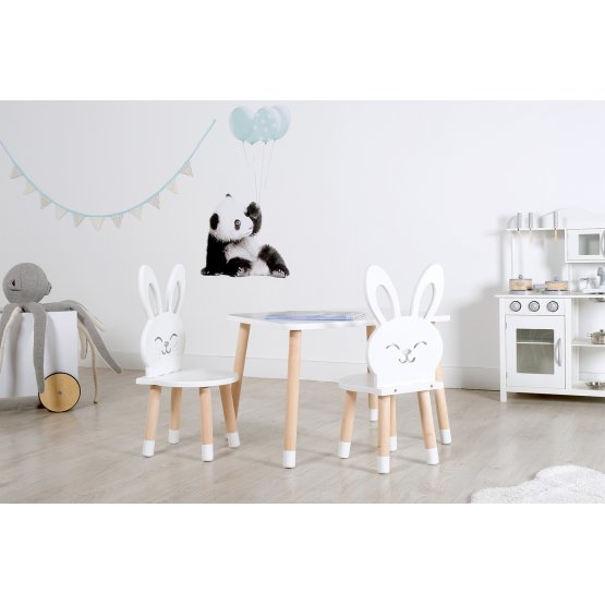 Tavolo per bambini con sedie - Rabbit - bianco