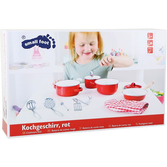 Stoviglie per bambini in metallo rosso Small Foot