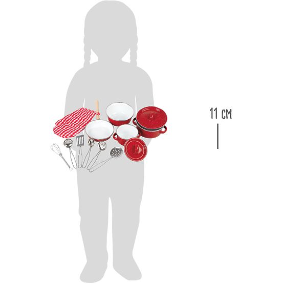 Stoviglie per bambini in metallo rosso Small Foot