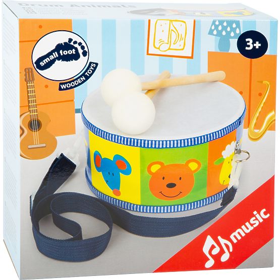 Strumenti musicali in legno per bambini Small Foot, animali a tamburo