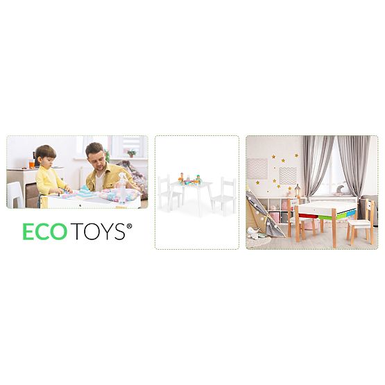 Tavolo +2 sedie mobili per bambini set ECOTOYS