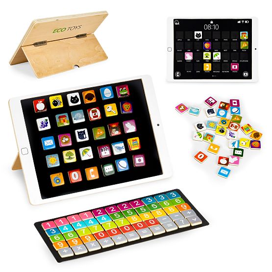 Tablet educativo in legno lavagna magnetica a gesso ECOTOYS
