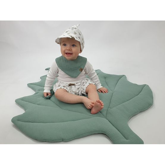Tappetino da gioco in cotone Leaf - grigio chiaro