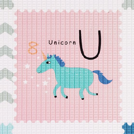 Tappetino educativo in schiuma a doppia faccia arrotolabile con alfabeto ECOTOYS per bambini