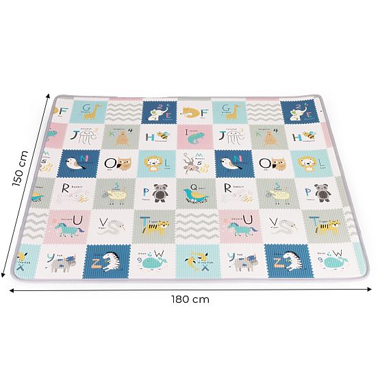 Tappetino educativo in schiuma a doppia faccia arrotolabile con alfabeto ECOTOYS per bambini