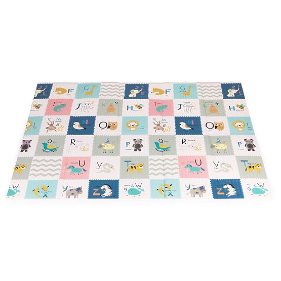 Tappetino in schiuma per bambini 200x150 cm educativo, pieghevole, doppia faccia, scala di crescita,