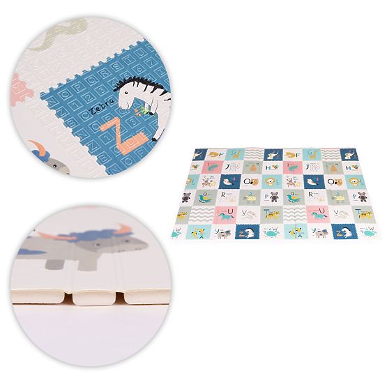 Tappetino in schiuma per bambini 200x150 cm educativo, pieghevole, doppia faccia, scala di crescita,