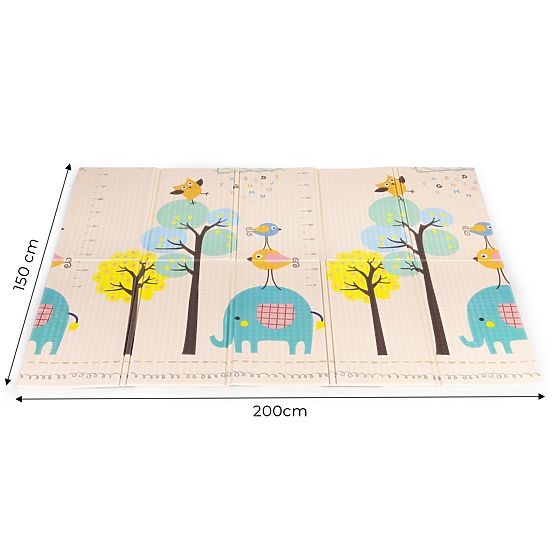 Tappetino in schiuma per bambini 200x150 cm educativo, pieghevole, doppia faccia, scala di crescita,