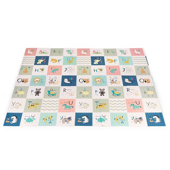 Tappetino in schiuma per bambini 200x180 cm educativo, pieghevole, doppia faccia, scala di crescita,