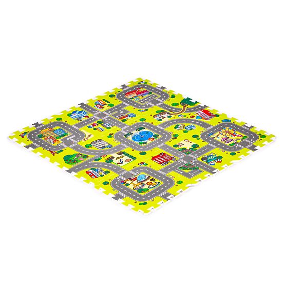 Tappetino in schiuma per bambini città 9 pezzi 90,5x90,5 cm IPLAY