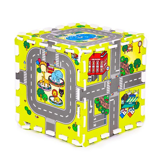 Tappetino in schiuma per bambini città 9 pezzi 90,5x90,5 cm IPLAY