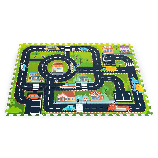 Tappetino in schiuma per bambini puzzle città strade IPLAY
