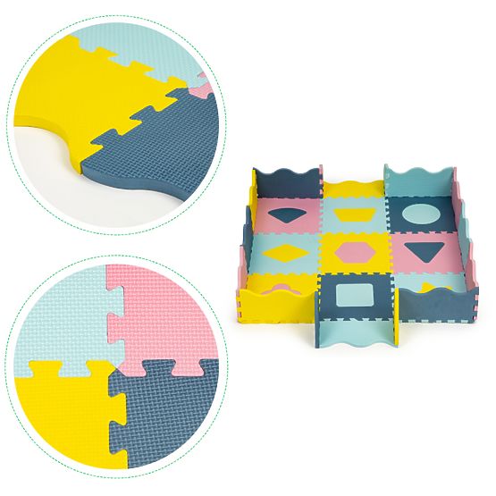 Tappetino in schiuma - puzzle in colori pastello
