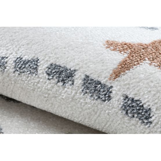 Tappeto BONO 8288 rotondo Spazio, pianeti crema / antracite