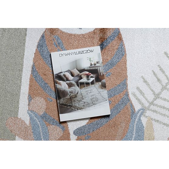 Tappeto BONO 8426 Jungle, animali selvatici crema / oro scuro