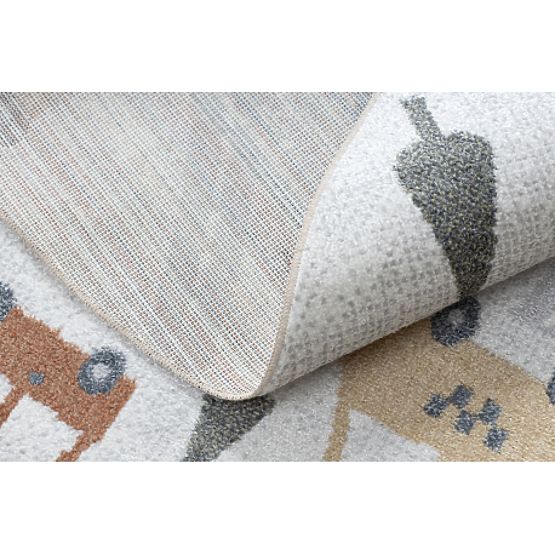 Tappeto BONO 8436 rotondo Auto, strade crema / grigio chiaro