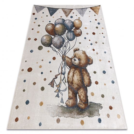 Tappeto BONO 9614 Orso, palloncini crema / grigio chiaro