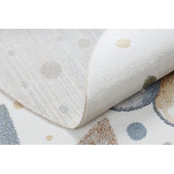 Tappeto BONO 9614 rotondo Orso, palloncini crema / grigio chiaro