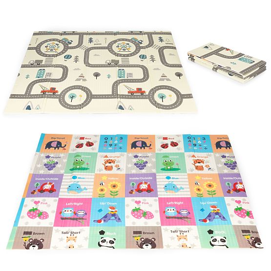 Tappeto educativo pieghevole in schiuma a doppia faccia con grande borsa ECOTOYS