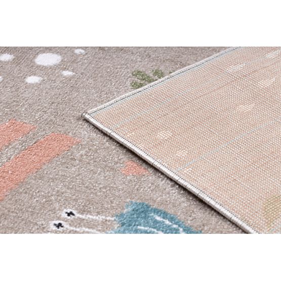 Tappeto FUN Sweety per bambini, unicorno, arcobaleno beige