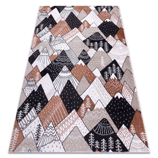 Tappeto FUN Tops per bambini, montagne, crema