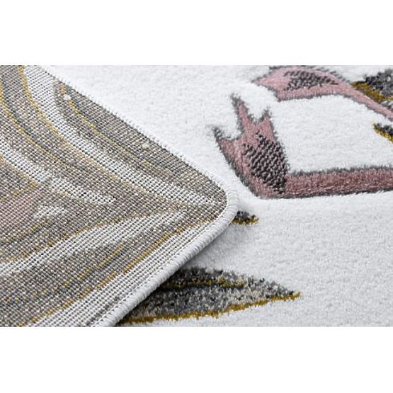 Tappeto GIARDINO, FENICOTTERI, FOGLIE DI MONSTERA, crema