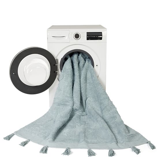 Tappeto in cotone Hippy Stars - Blu acqua