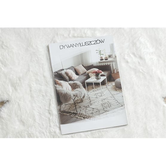 Tappeto lavabile SHAPE 3106 Fiore Shaggy - avorio peluche, antiscivolo