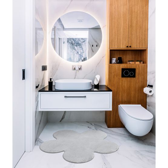 Tappeto lavabile SHAPE 3106 Fiore Shaggy - grigio peluche, antiscivolo